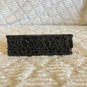 Antique‎ Carved Hand Printing Block Stamp Textile Vintage Wooden Floral Leaf